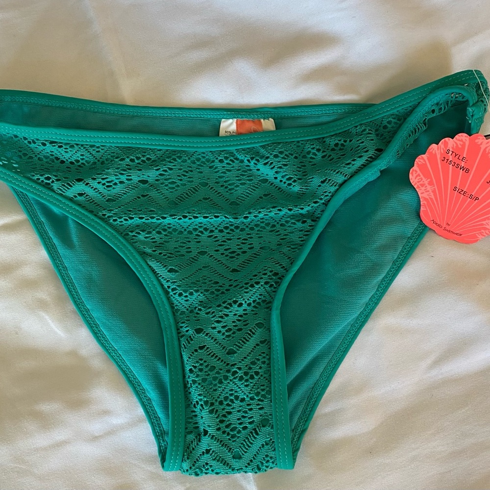 NWT Coral Springs by Apollo Swim JADE Lined Croquet Bottoms, S Winter Sa…